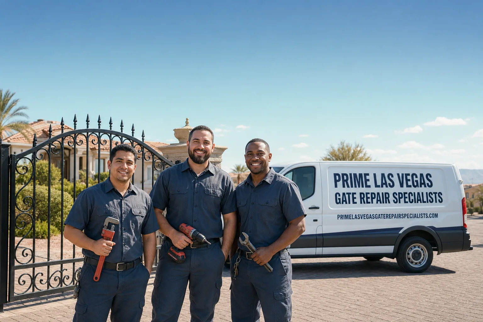 Prime Las Vegas Gate Repair Specialists service vehicle and crew in Las Vegas, NV